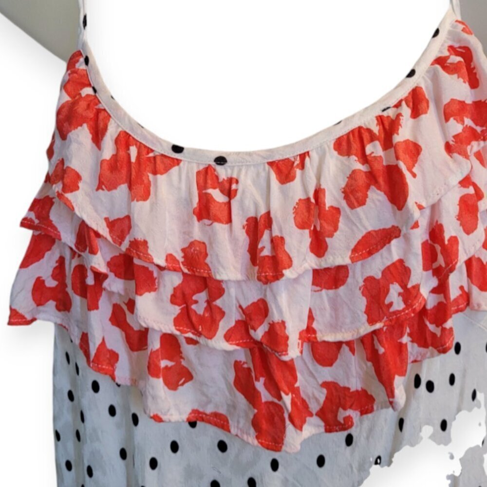 RIXO x Target 1X White Red Polka Dot Ruffle Slip Dress Summer Brunch Wedding 🌺 - Picture 6 of 12